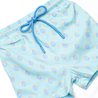 Turquoise Turtles Swim Trunks, Green