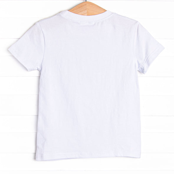 Ric Rac Reptile Applique Top, White