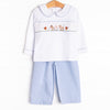 Barn Buddies Smocked Pant Set, Blue