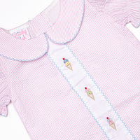 Soft Serve Swirls Embroidered Bubble, Pink