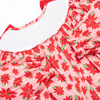 Poinsettia Promise Smocked Legging Set, Red