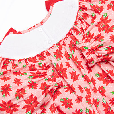 Poinsettia Promise Smocked Legging Set, Red