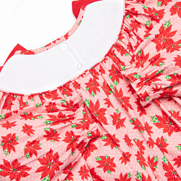 Poinsettia Promise Smocked Legging Set, Red