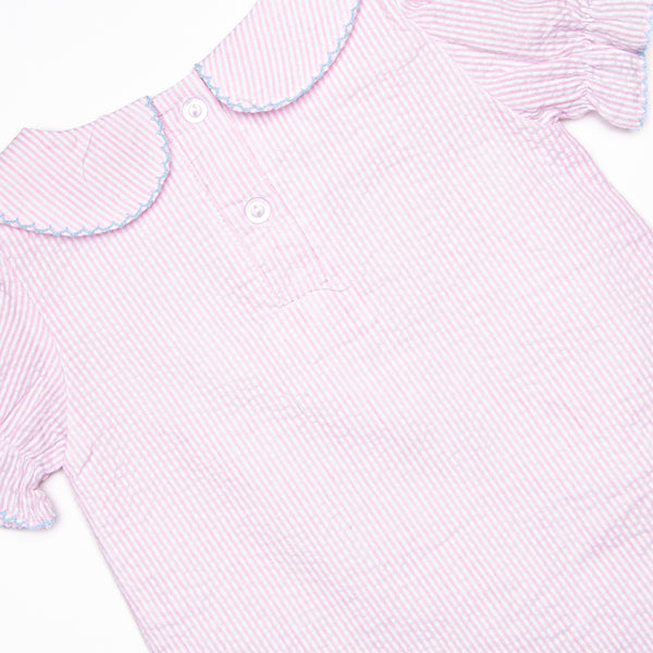 Soft Serve Swirls Embroidered Short Set, Pink