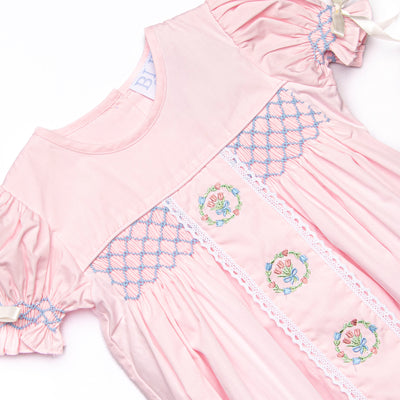 Bleu: Rosamund Smocked Bubble, Pink
