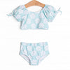 Shell Of A Time Puff Sleeve Bikini, Green