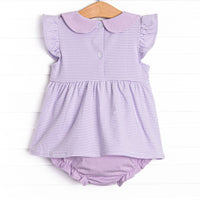 Emmaline Diaper Set, Purple Stripe