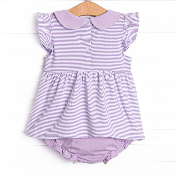 Emmaline Diaper Set, Purple Stripe