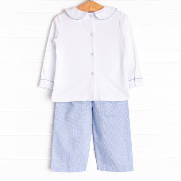 Barn Buddies Smocked Pant Set, Blue