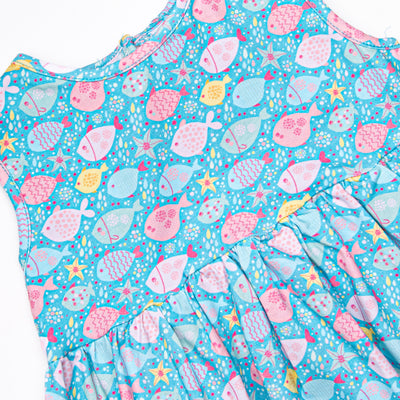 Shiny Scales Dress, Blue