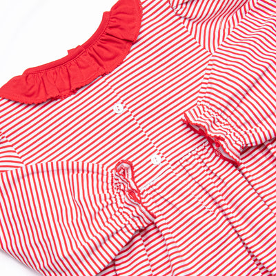Sleigh Ride Smocked Dress, Red