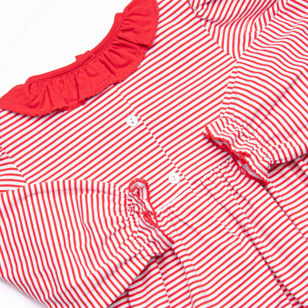 Sleigh Ride Smocked Dress, Red