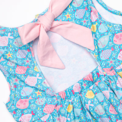 Shiny Scales Dress, Blue