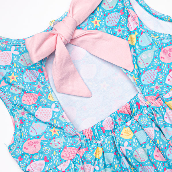 Shiny Scales Dress, Blue