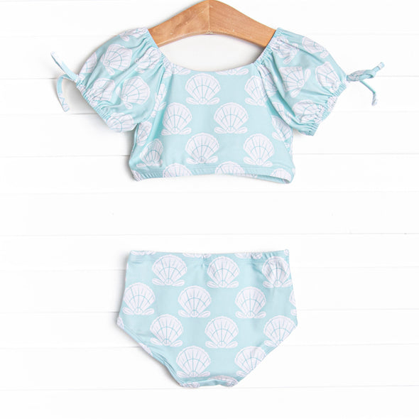 Shell Of A Time Puff Sleeve Bikini, Green