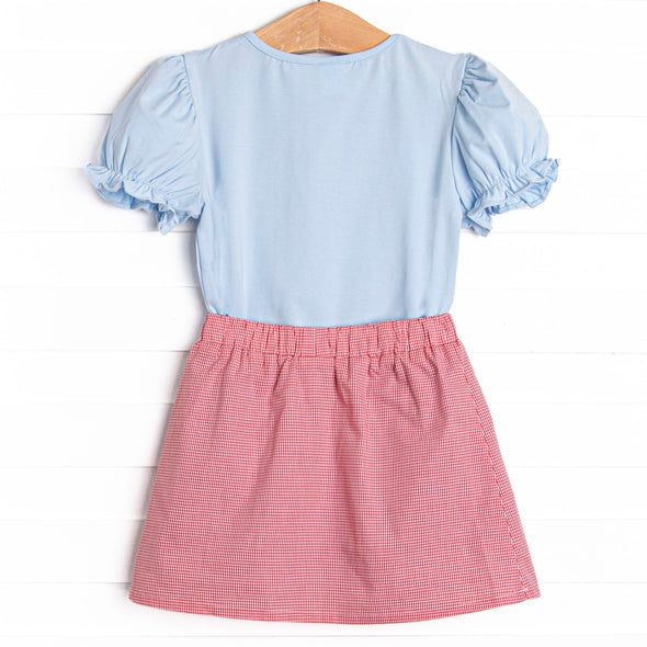 Back to the Basics Applique Skirt Set, Blue