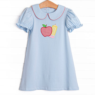 Back to the Basics Applique Dress, Blue