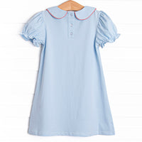 Back to the Basics Applique Dress, Blue