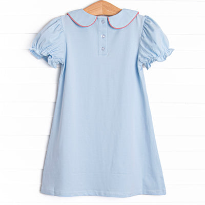Back to the Basics Applique Dress, Blue