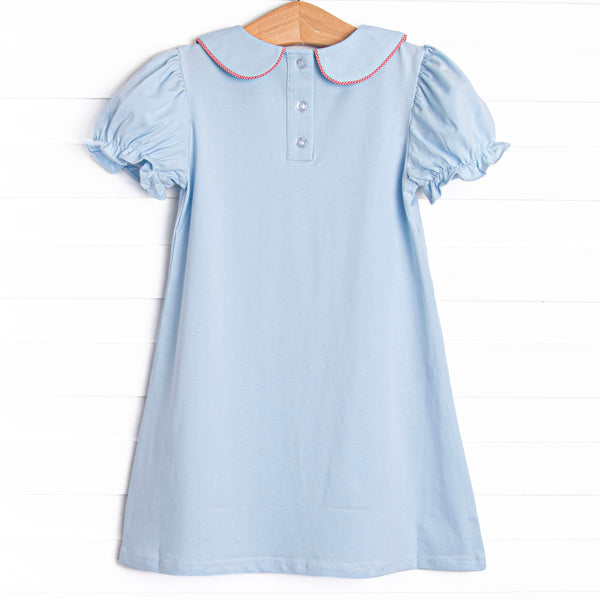 Back to the Basics Applique Dress, Blue