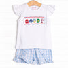 All the Feels Smocked Ruffle Short Set, Blue Check