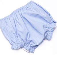 Bleu: Corinne Smocked Diaper Set, Light Blue and Green Plaid