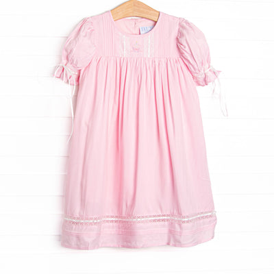 Bleu: Birthday Keepsake Embroidered Heirloom Dress, Pink
