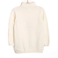 Teddy Rolled Neck Sweater, White