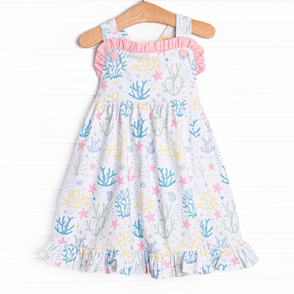 Coral Reef Florals Dress, Pink