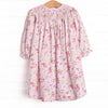 Garden Rose Smocked Bishop Dress, Pink