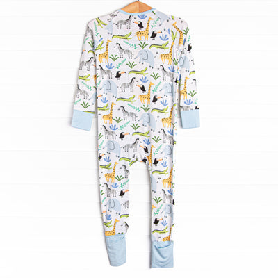 Animal Crossing Bamboo Zippy Pajama, Blue