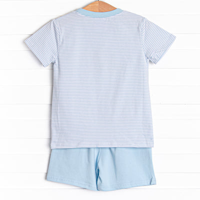 Southern Soiree Applique Short Set, Blue