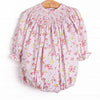 Garden Rose Smocked Bubble, Pink