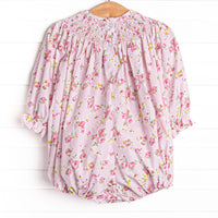 Garden Rose Smocked Bubble, Pink