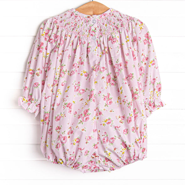 Garden Rose Smocked Bubble, Pink