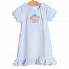 Southern Soiree Applique Dress, Blue