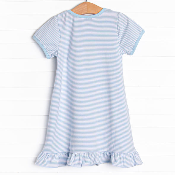 Southern Soiree Applique Dress, Blue