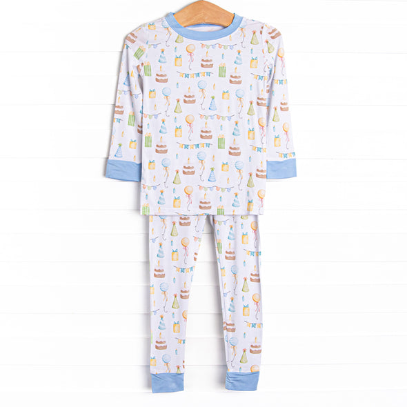 Party's Just Begun Bamboo Pajama Set, Blue