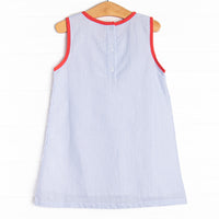 Annie Apple Embroidered Dress, Blue