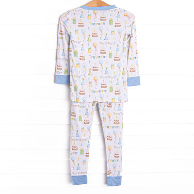 Party's Just Begun Bamboo Pajama Set, Blue