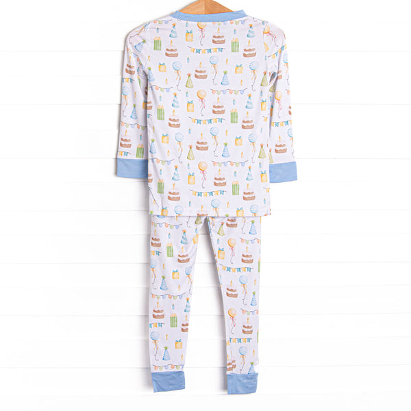 Party's Just Begun Bamboo Pajama Set, Blue