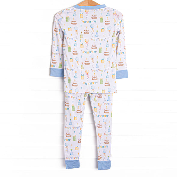 Party's Just Begun Bamboo Pajama Set, Blue