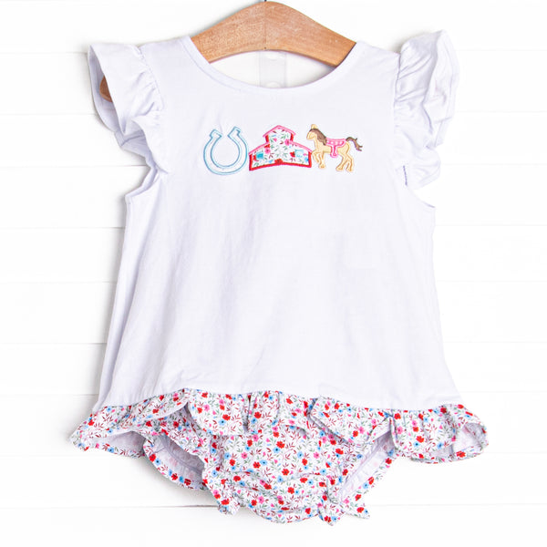 Derby Days Applique Diaper Set, Red