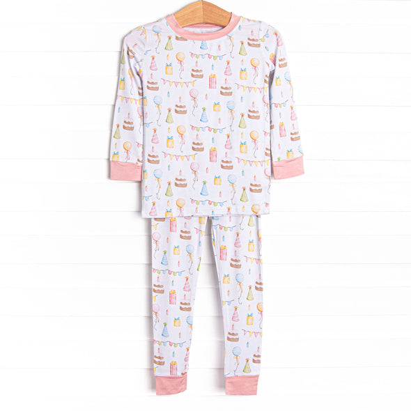 Party's Just Begun Bamboo Pajama Set, Pink