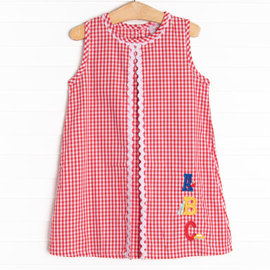 Spelling Bee Sweetie Applique Dress, Red