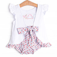 Derby Days Applique Diaper Set, Red