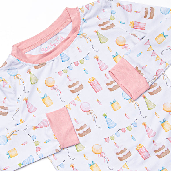 Party's Just Begun Bamboo Pajama Set, Pink