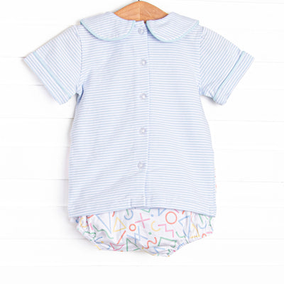 Counting Curriculum Applique Diaper Set, Blue