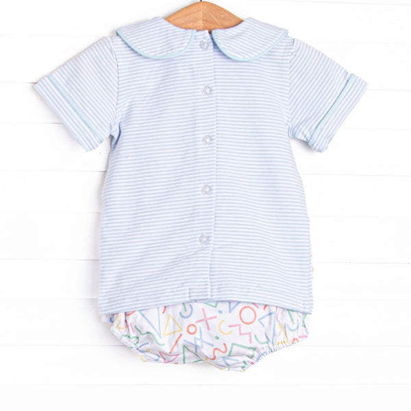 Counting Curriculum Applique Diaper Set, Blue