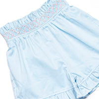 Bleu: Callaway Smocked Ruffle Short Set, Blue
